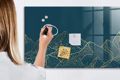 Magnetinė rašymo lenta kalnų eskizo dizainas