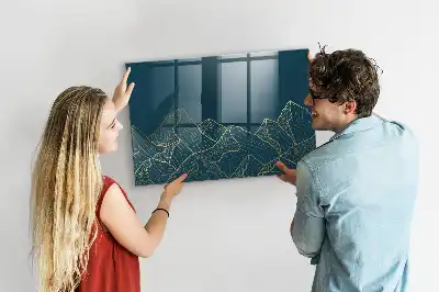 Magnetinė rašymo lenta kalnų eskizo dizainas