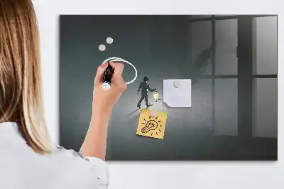 Magnetinė rašymo lenta su žygeivio tamsoje dizainu