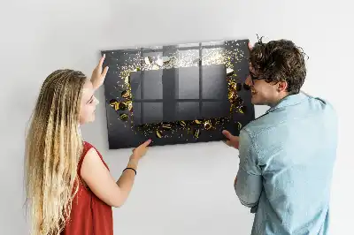 Magnetinė rašymo lenta auksiniais konfeti raštais