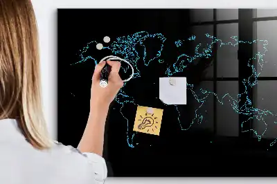 Magnetinė lenta pasaulio žemėlapio kontūras sausam valymui