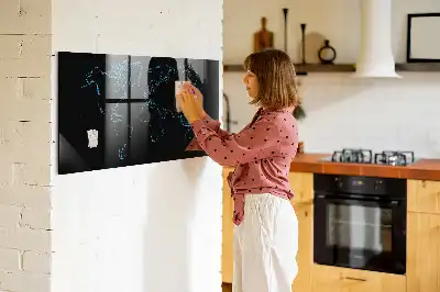 Magnetinė lenta pasaulio žemėlapio kontūras sausam valymui