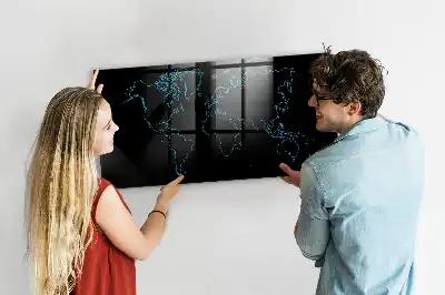 Magnetinė lenta pasaulio žemėlapio kontūras sausam valymui