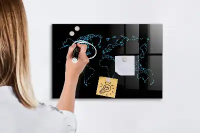 Magnetinė lenta pasaulio žemėlapio kontūras sausam valymui