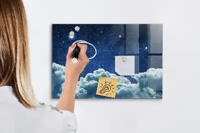 Magnetinė rašymo lenta su naktinės atmosferos dizainu