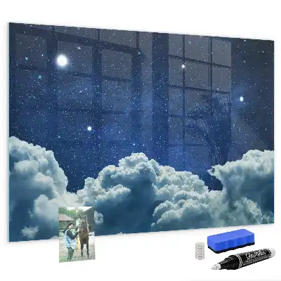 Magnetinė rašymo lenta su naktinės atmosferos dizainu