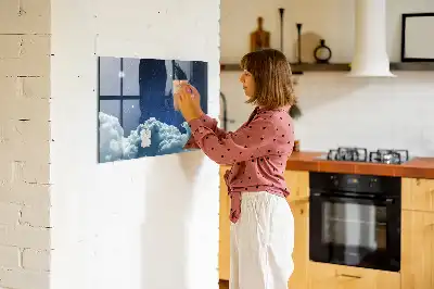 Magnetinė rašymo lenta su naktinės atmosferos dizainu