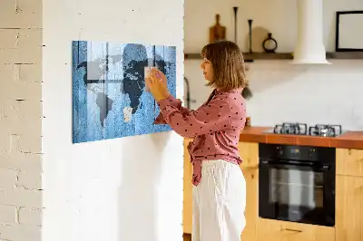 Pasaulio žemėlapis magnetinė sauso valymo lenta