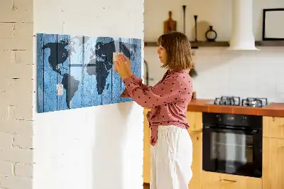 Pasaulio žemėlapis magnetinė sauso valymo lenta