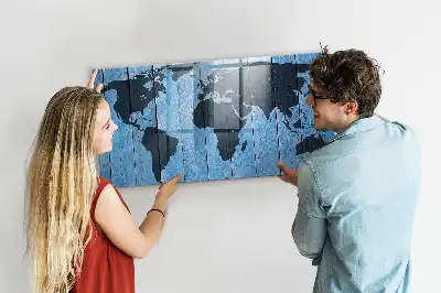 Pasaulio žemėlapis magnetinė sauso valymo lenta