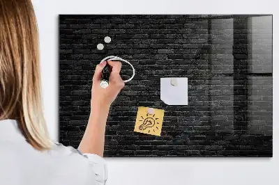 Magnetinė sauso valymo lenta tamsi plytų sienos imitacija