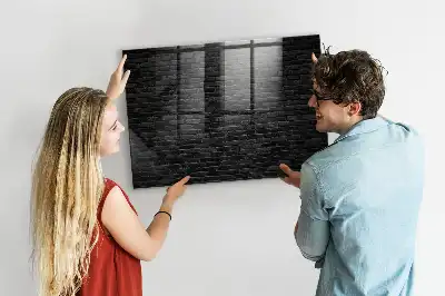 Magnetinė sauso valymo lenta tamsi plytų sienos imitacija