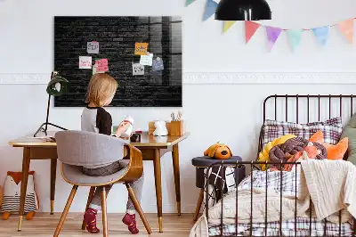 Magnetinė sauso valymo lenta tamsi plytų sienos imitacija