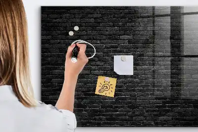 Magnetinė sauso valymo lenta tamsi plytų sienos imitacija