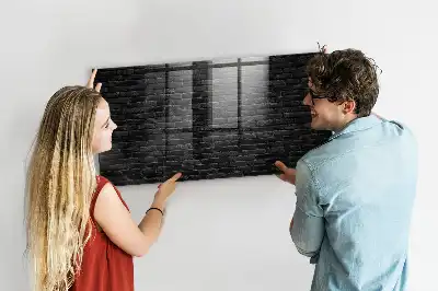 Magnetinė sauso valymo lenta tamsi plytų sienos imitacija