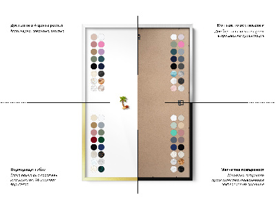Magnetinė lenta su balta rėmelio Natūralūs boho lapai