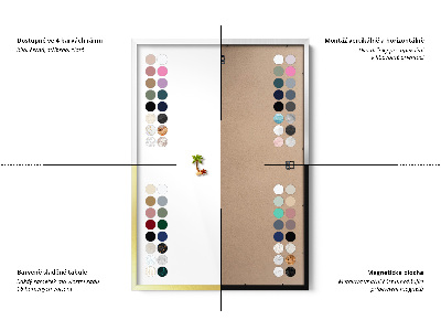 Magnetinė lenta su balta rėmelio Natūralūs boho lapai