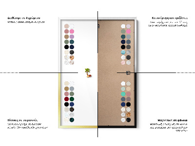 Magnetinė lenta su balta rėmelio Natūralūs boho lapai