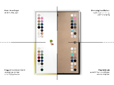 Magnetinė lenta su balta rėmelio Natūralūs boho lapai