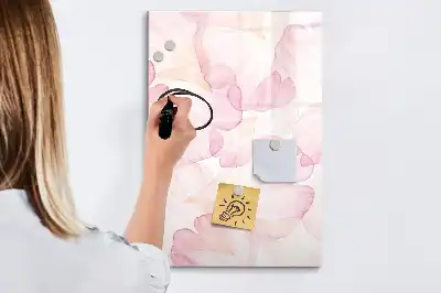 Magnetinė sauso valymo lenta akvarelinių žiedlapių rašto