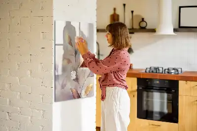 Magnetinė lenta sausam valymui su akvarelinių augalų motyvu