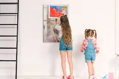 Magnetinė lenta sausam valymui su akvarelinių augalų motyvu