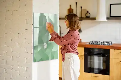Magnetinė sauso valymo lenta trikampių abstrakcijos dizaino