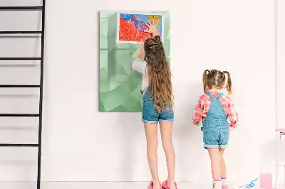 Magnetinė sauso valymo lenta trikampių abstrakcijos dizaino