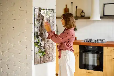 Magnetinė sauso valymo lenta Gėlės ant medinių lenčių