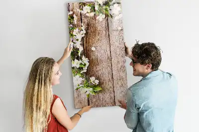 Magnetinė sauso valymo lenta Gėlės ant medinių lenčių