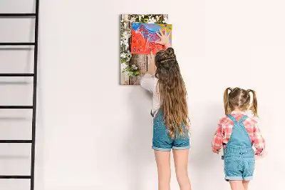 Magnetinė sauso valymo lenta Gėlės ant medinių lenčių