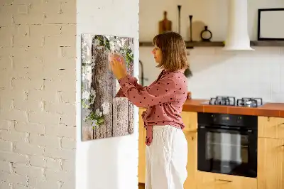 Magnetinė sauso valymo lenta Gėlės ant medinių lenčių