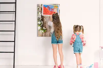 Magnetinė sauso valymo lenta Gėlės ant medinių lenčių