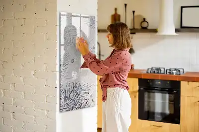 Magnetinė sauso valymo lenta palmės lapų rašto