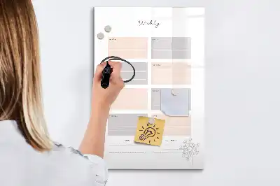 Magnetinė sauso valymo lenta savaitės planuoklis