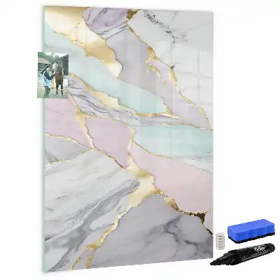 Magnetinė lenta sauso valymo su marmuro raštu