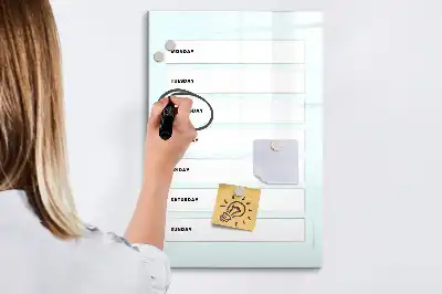 Magnetinė sauso valymo lenta savaitės planuoklis