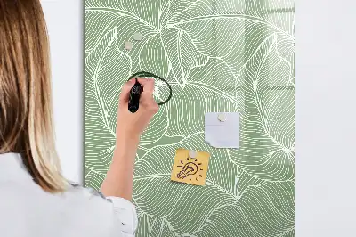 Magnetinė sauso valymo lenta su didelių lapų raštu