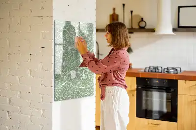 Magnetinė sauso valymo lenta su didelių lapų raštu