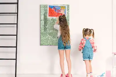 Magnetinė sauso valymo lenta su didelių lapų raštu
