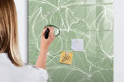 Magnetinė sauso valymo lenta su didelių lapų raštu