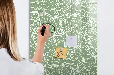 Magnetinė sauso valymo lenta su didelių lapų raštu