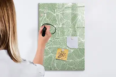 Magnetinė sauso valymo lenta su didelių lapų raštu