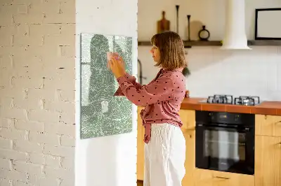 Magnetinė sauso valymo lenta su didelių lapų raštu