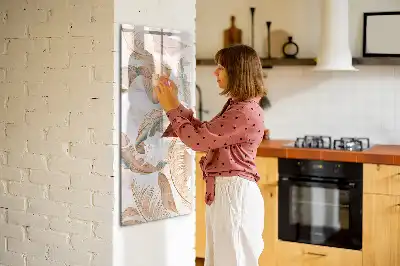 Magnetinė sauso valymo lenta su paukščių plunksnų raštu