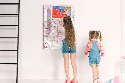 Magnetinė sauso valymo lenta rožių motyvu