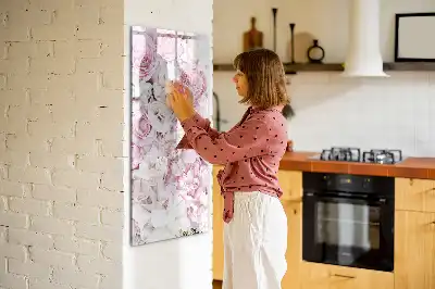 Magnetinė sauso valymo lenta rožių motyvu