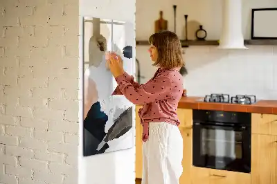 Magnetinė sauso valymo lenta akvarelinės abstrakcijos rašto