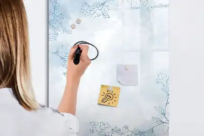 Magnetinė sauso valymo lenta su gėlių eskizo raštu