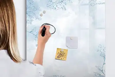 Magnetinė sauso valymo lenta su gėlių eskizo raštu